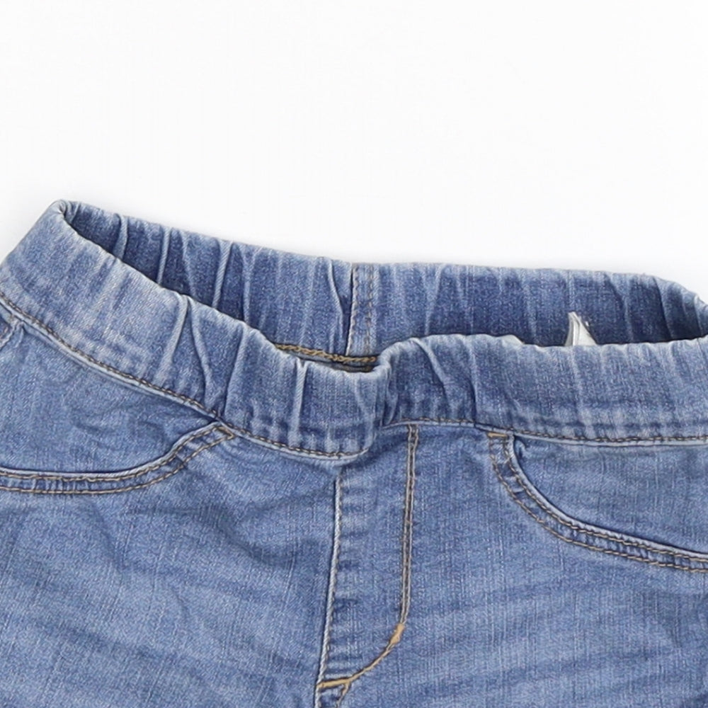 &Denim Girls Blue  Denim Cut-Off Shorts Size 5-6 Years