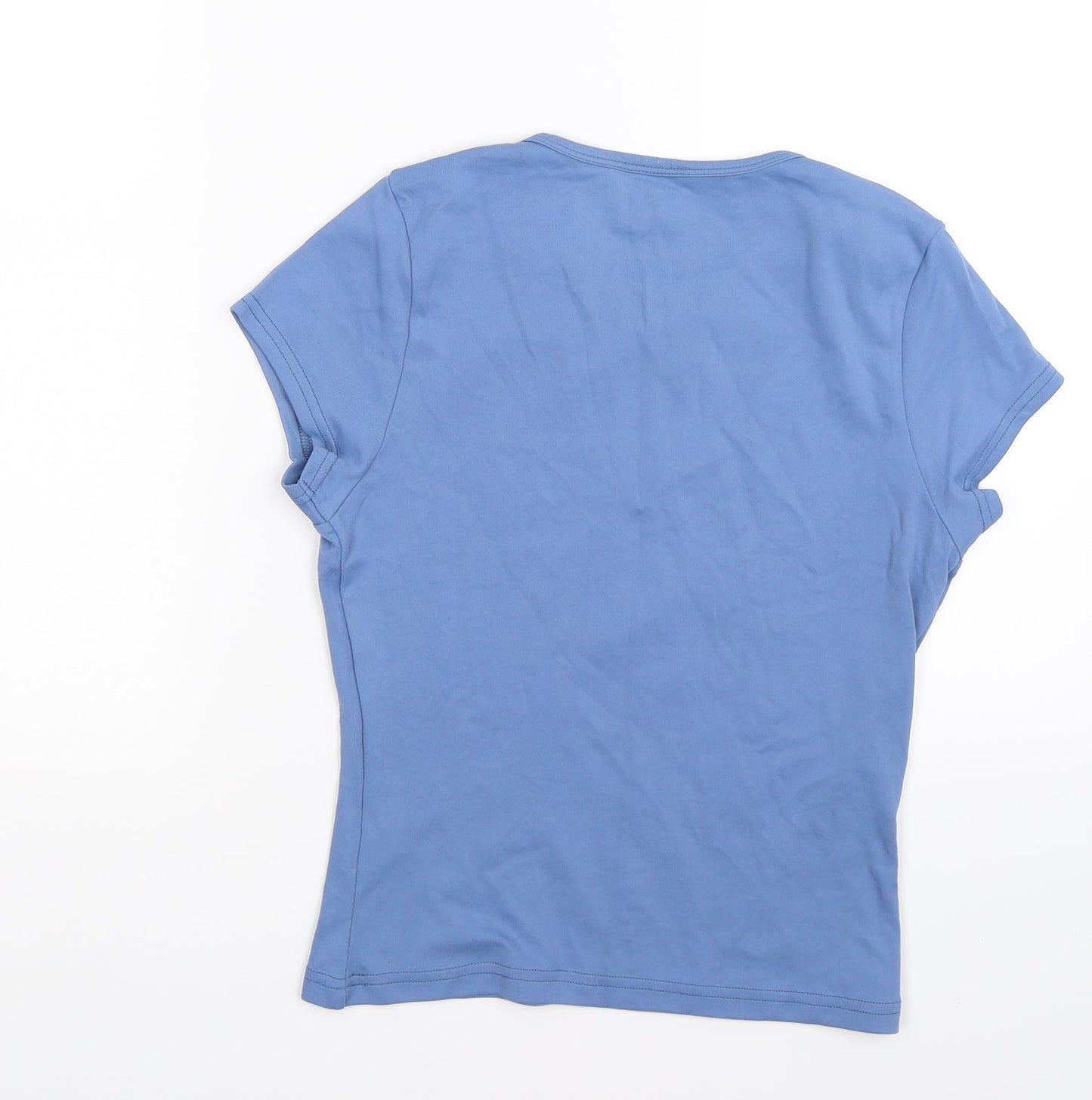 Womens UK Size M Preworn Blue Basic T-Shirt