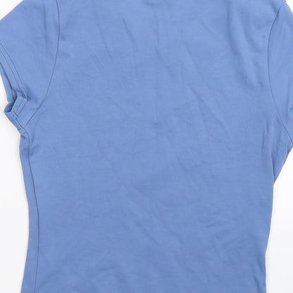 Womens UK Size M Preworn Blue Basic T-Shirt