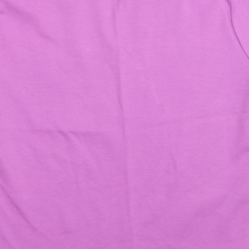 EWM Womens Purple Floral  Basic T-Shirt Size 12