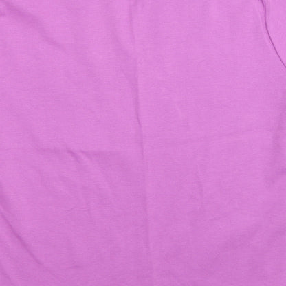EWM Womens Purple Floral  Basic T-Shirt Size 12