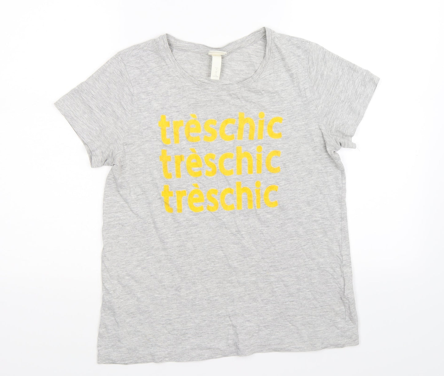Womens UK Size S H&M Grey Basic T-Shirt