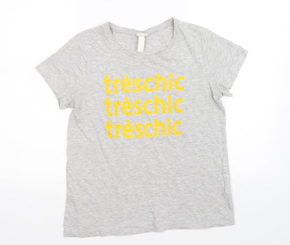 Womens UK Size S H&M Grey Basic T-Shirt