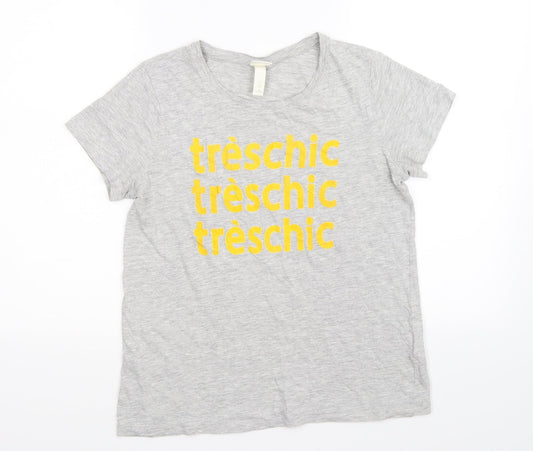 Womens UK Size S H&M Grey Basic T-Shirt