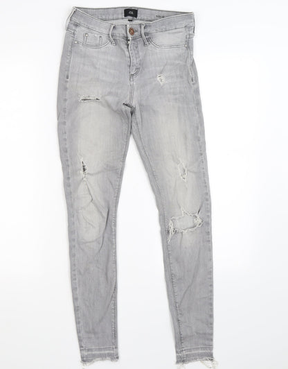 River Island Womens Grey  Denim Skinny Jeans Size 8 L26 in
