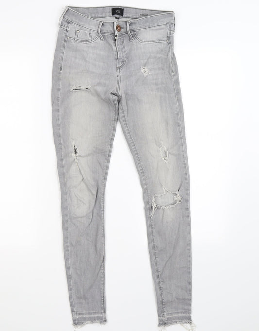 River Island Womens Grey  Denim Skinny Jeans Size 8 L26 in