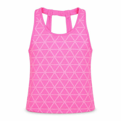 Young Dimension Girls Pink Geometric  Basic Tank Size 9-10 Years