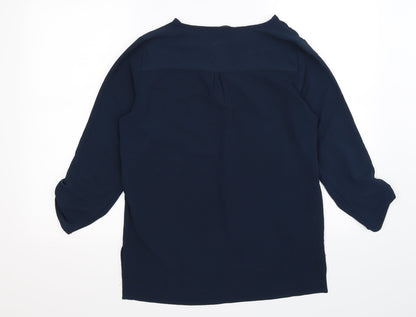 Womens UK Size S VERO MODA Blue Basic Blouse