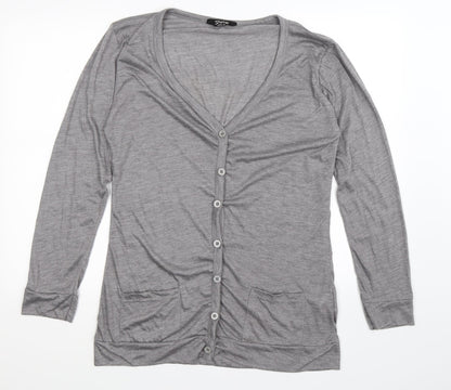 Fury Womens Grey  Knit Cardigan Jumper Size XL