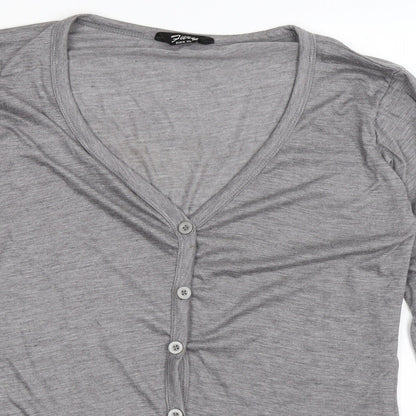 Fury Womens Grey  Knit Cardigan Jumper Size XL