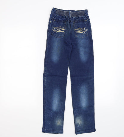 Fashion Girls Blue  Denim Skinny Jeans Size 9 Years - ditsstressed