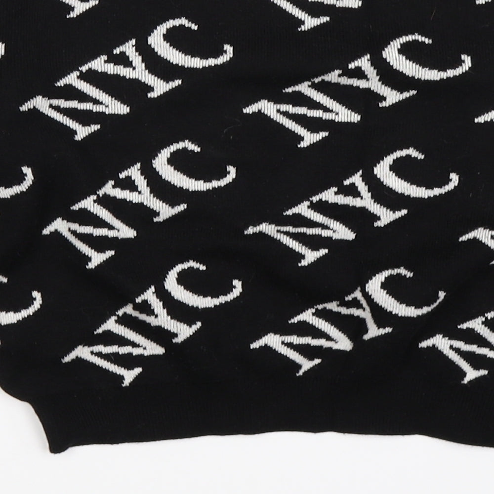 New Look Girls Black Geometric Knit Pullover Jumper Size 12-13 Years  - NYC