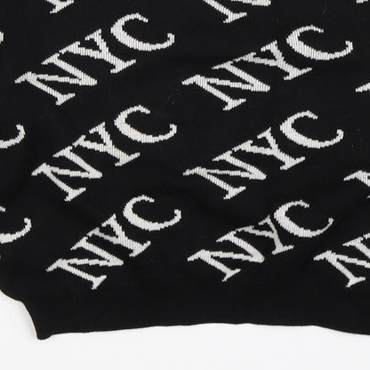 New Look Girls Black Geometric Knit Pullover Jumper Size 12-13 Years  - NYC