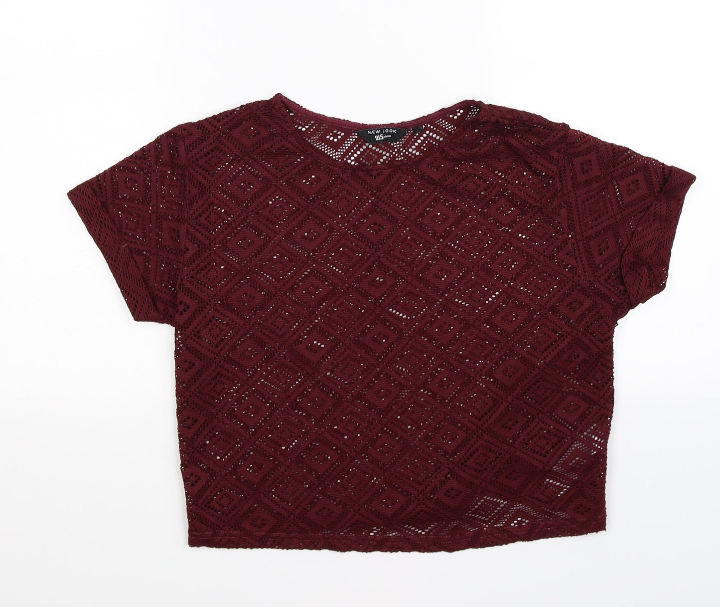 New Look Girls Red Floral Corduroy Cropped T-Shirt Size 12-13 Years