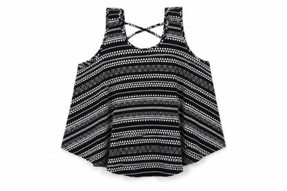 Young Dimension Girls Black Geometric Satin Basic T-Shirt Size 12-13 Years