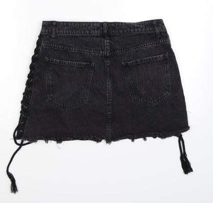 FOREVER 21 Womens Black  Denim Skater Skirt Size S