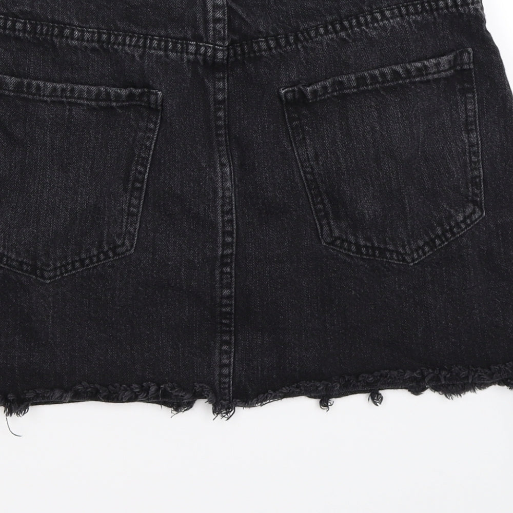 FOREVER 21 Womens Black  Denim Skater Skirt Size S