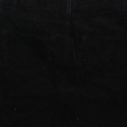 New Look Womens Black Striped Corduroy A-Line Skirt Size 8
