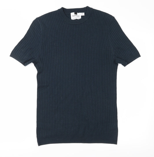Topman Mens Blue  Knit Pullover Jumper Size M