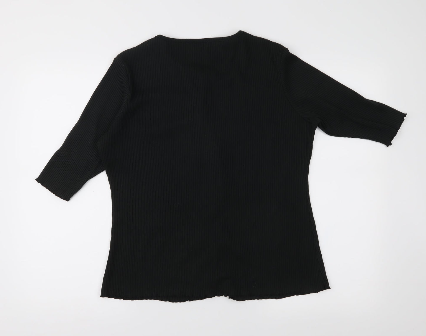 Agenda Womens Black  Knit Cardigan Jumper Size 12