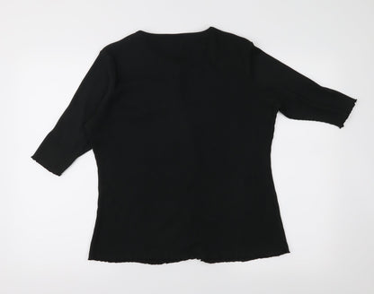 Agenda Womens Black  Knit Cardigan Jumper Size 12