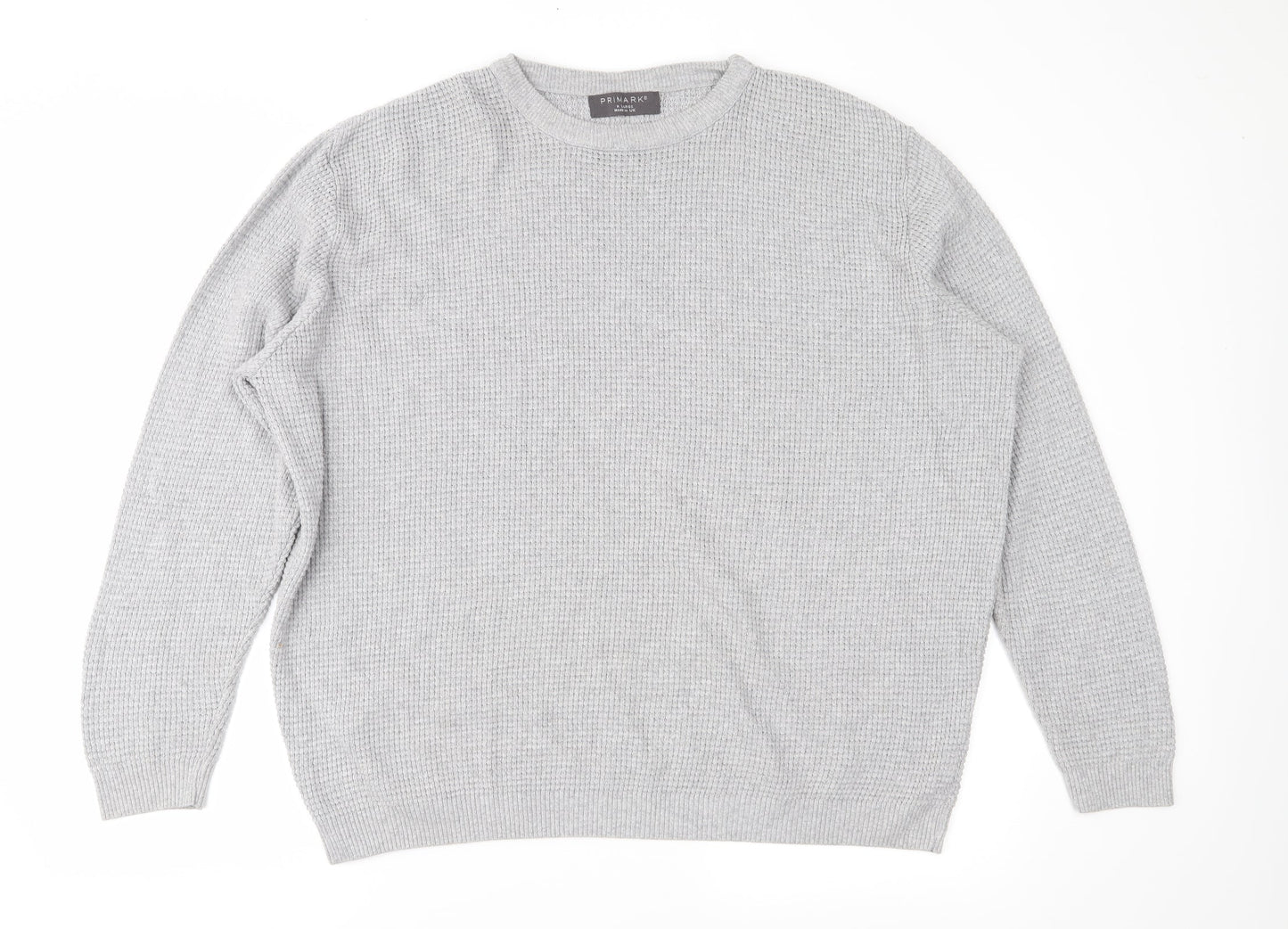 Primark Mens Grey  Knit Pullover Jumper Size XL