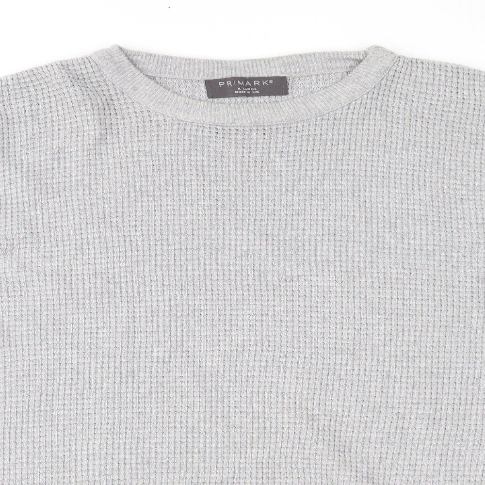 Primark Mens Grey  Knit Pullover Jumper Size XL