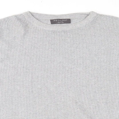 Primark Mens Grey  Knit Pullover Jumper Size XL