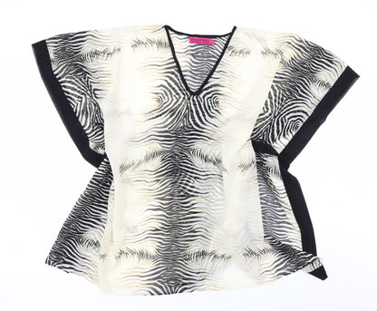 Womens UK Size L Boohoo Ivory Tunic Blouse