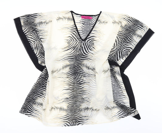 Womens UK Size L Boohoo Ivory Tunic Blouse
