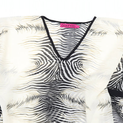 Womens UK Size L Boohoo Ivory Tunic Blouse