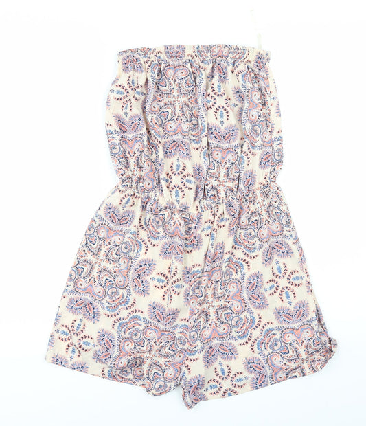 Primark Womens Pink Geometric  Playsuit One-Piece