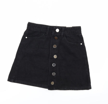 denim club Womens Black  Denim Mini Skirt Size 8