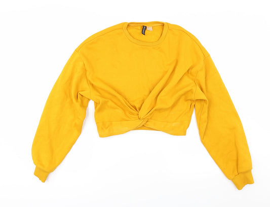 Womens UK Size S Divided by H&M Yellow Pullover Sweatshirt