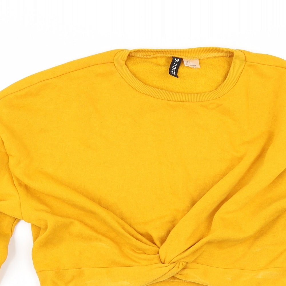 Womens UK Size S Divided by H&M Yellow Pullover Sweatshirt