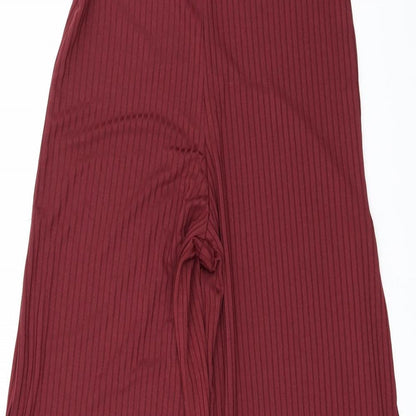 New Look Womens Red   Trousers  Size 10 L29 in - Slits up the side