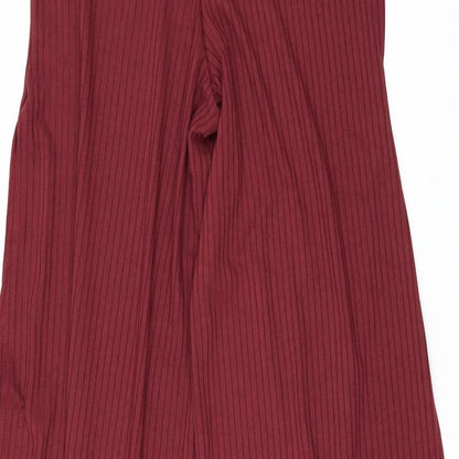 New Look Womens Red   Trousers  Size 10 L29 in - Slits up the side