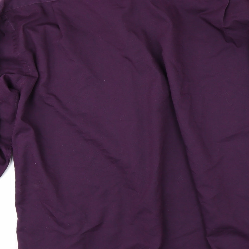 Mens UK Size 16.5 Marks and Spencer Red  Button-Up Long Sleeve Casual Shirt