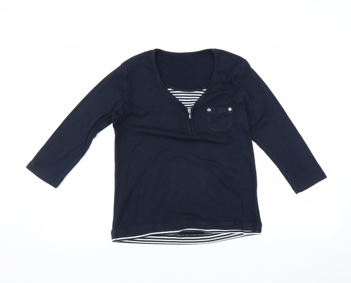 Womens UK Size  Preworn Blue Basic T-Shirt
