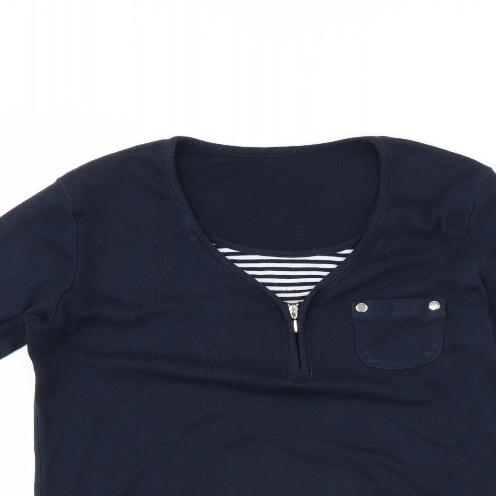 Womens UK Size  Preworn Blue Basic T-Shirt