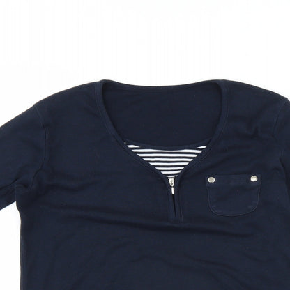 Womens UK Size  Preworn Blue Basic T-Shirt