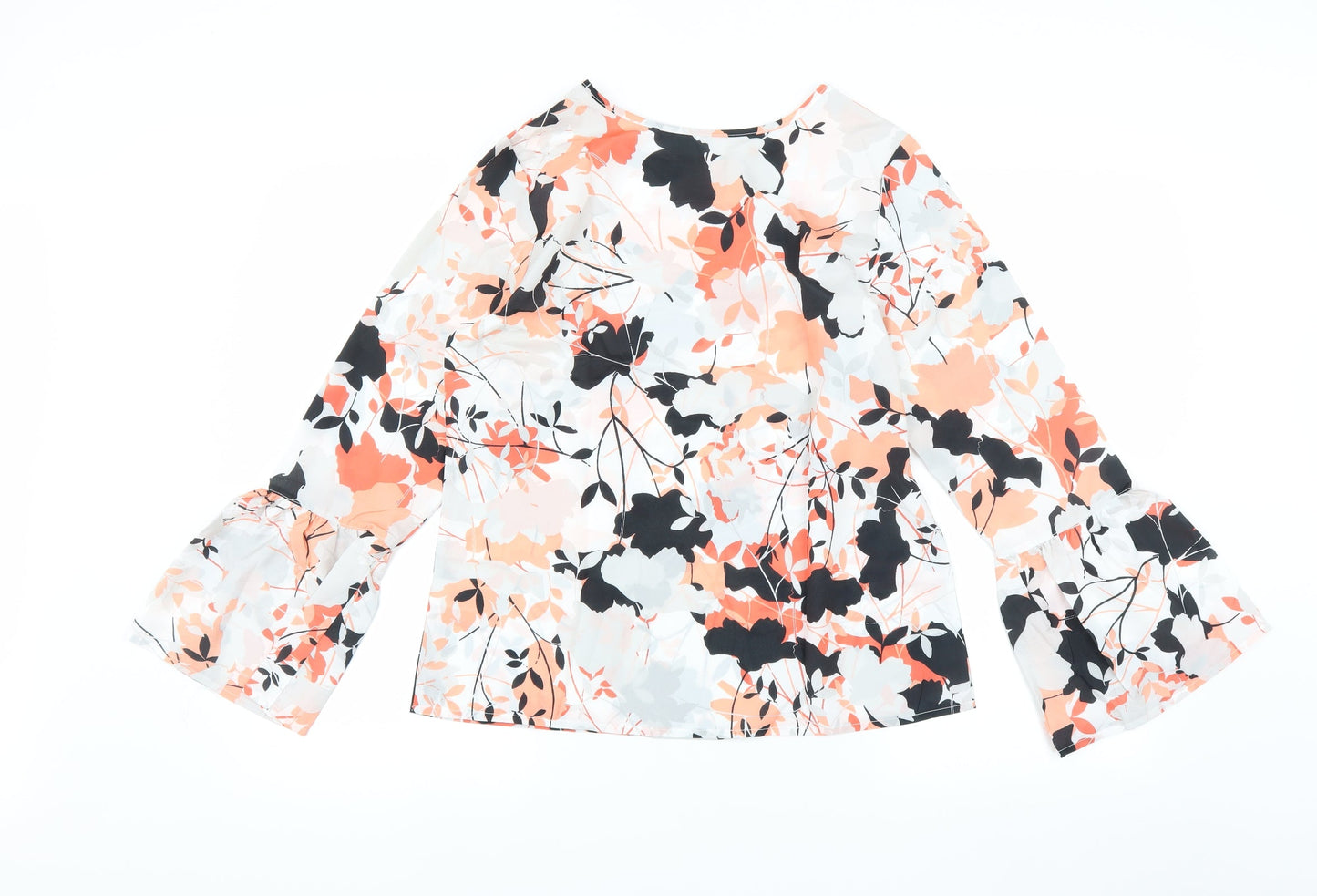 Avon Womens White Floral  Basic Blouse Size 10