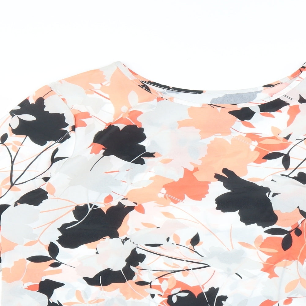 Avon Womens White Floral  Basic Blouse Size 10