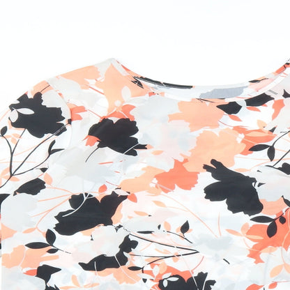 Avon Womens White Floral  Basic Blouse Size 10