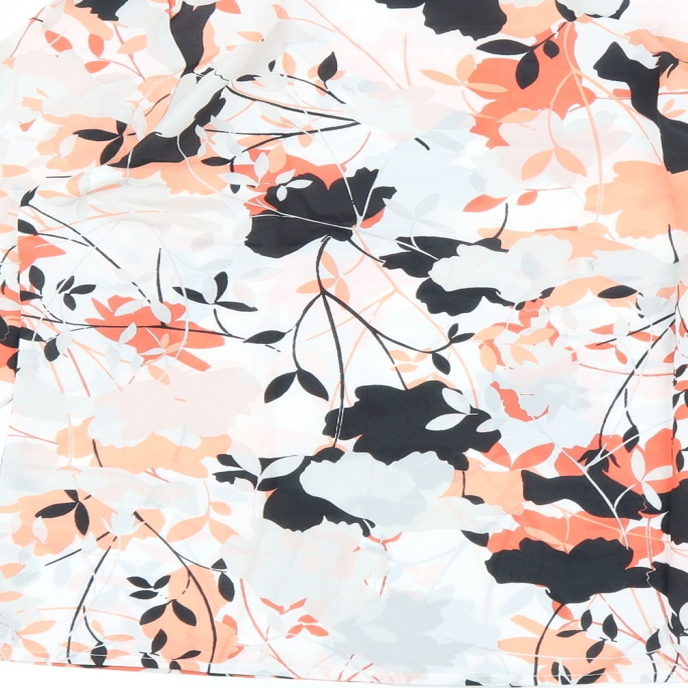 Avon Womens White Floral  Basic Blouse Size 10