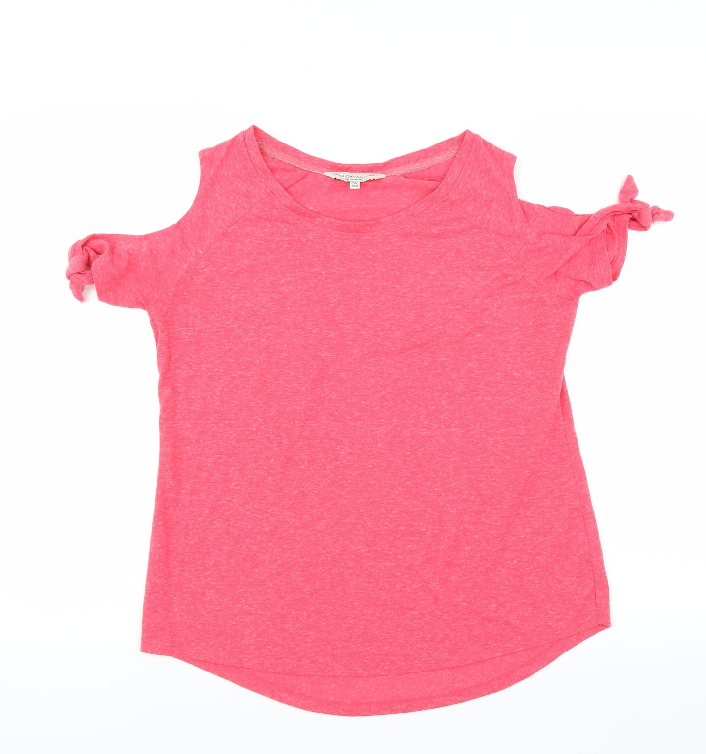F&F Womens Pink   Basic T-Shirt Size 12  - COLD SHOULDER