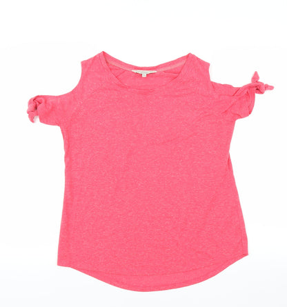 F&F Womens Pink   Basic T-Shirt Size 12  - COLD SHOULDER