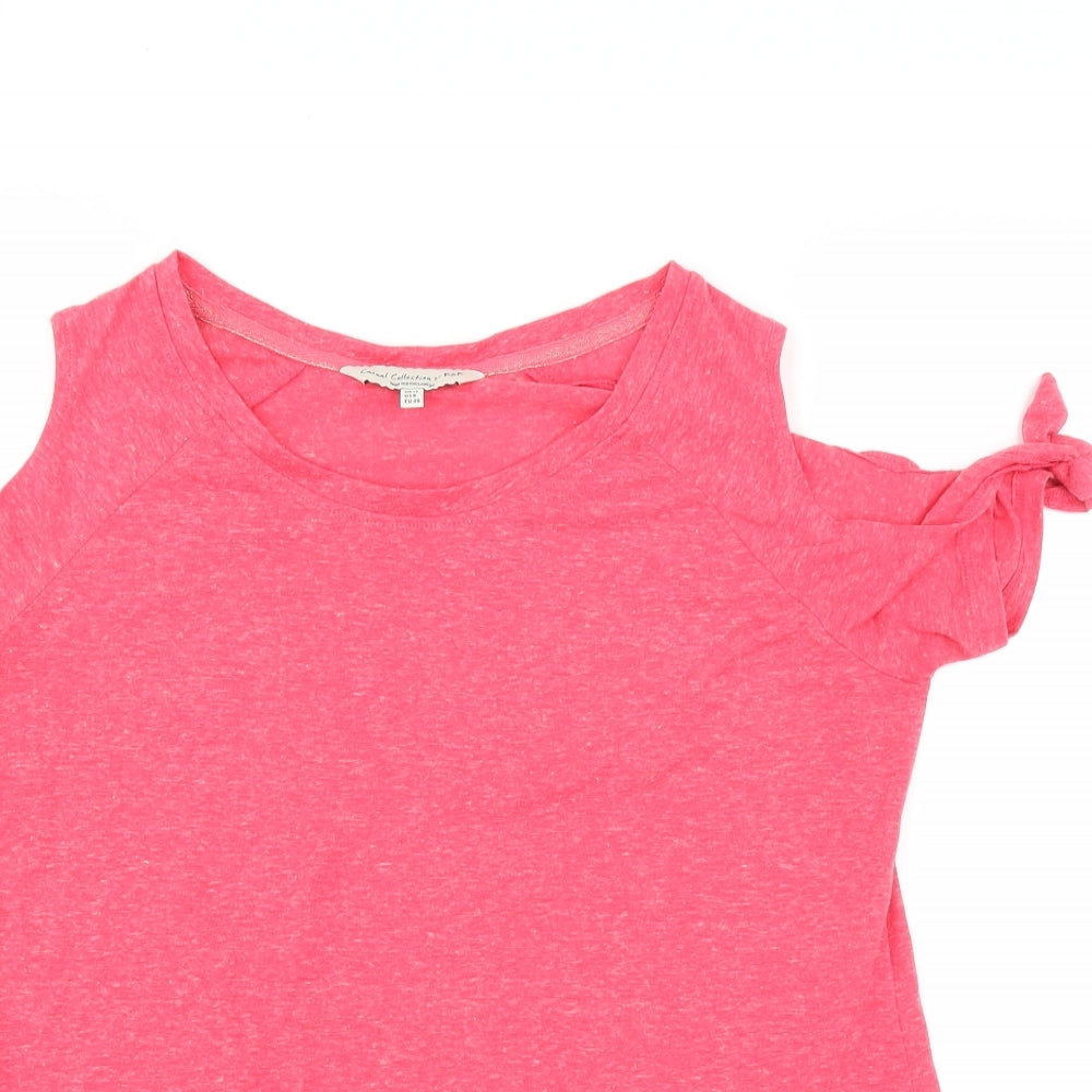 F&F Womens Pink   Basic T-Shirt Size 12  - COLD SHOULDER