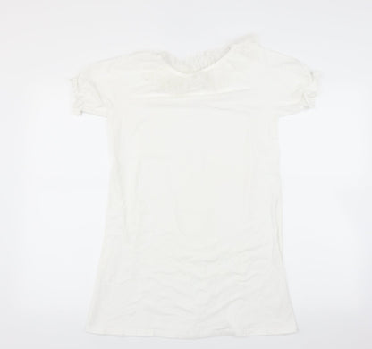 Preworn Girls White   T-Shirt Dress  Size 12 Years