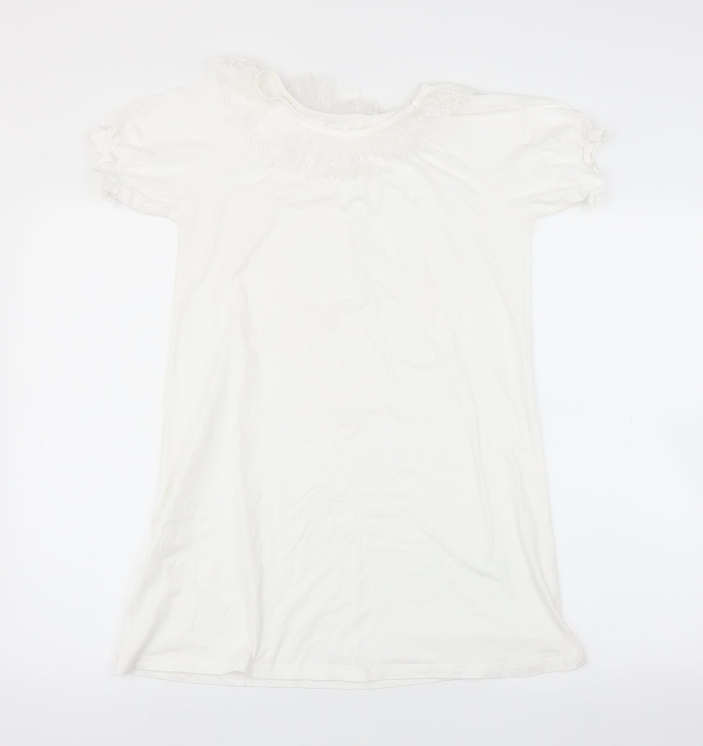 Preworn Girls White   T-Shirt Dress  Size 12 Years